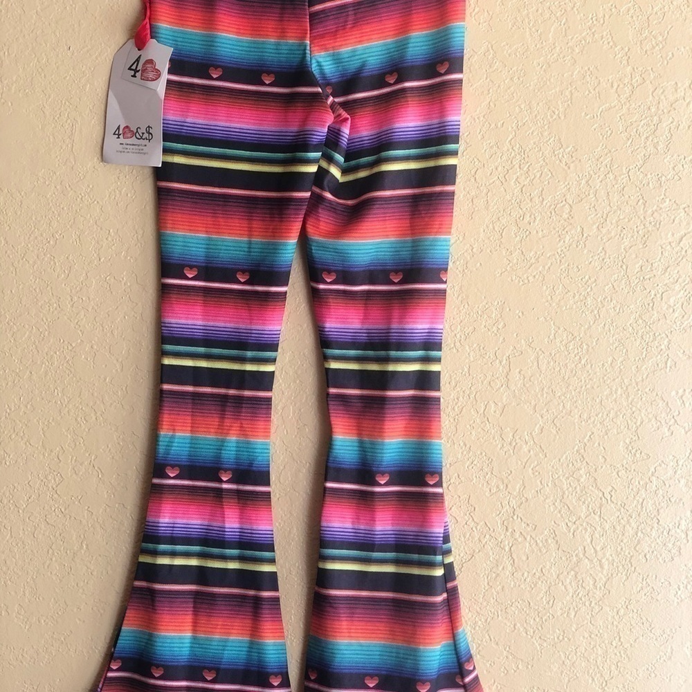 4 Love & Money Girls Skinny Flair Stripped Pant - Picture 11 of 12